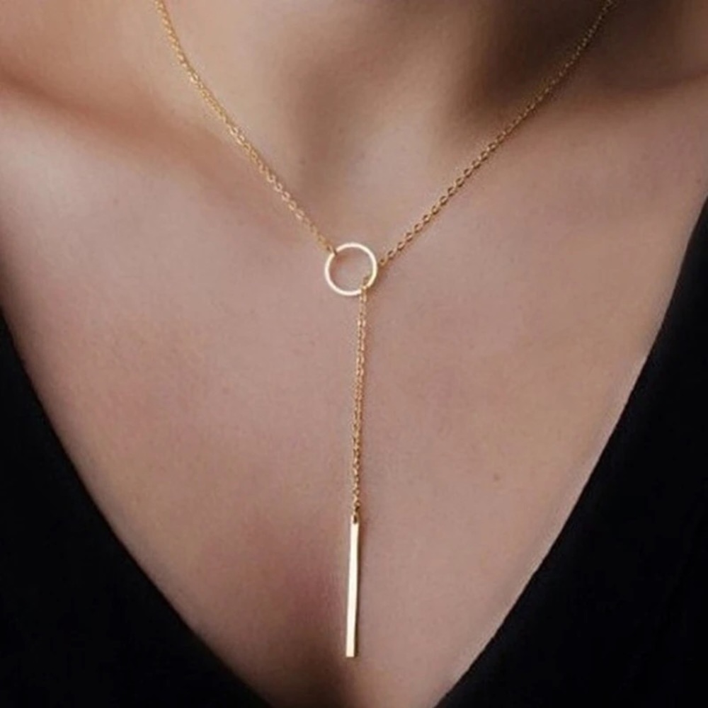 Delicate Gold Lariat Necklace